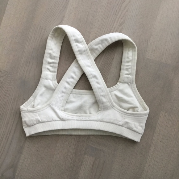 Nike White / Cream Dri-Fit Lightweight Cross Back Sports Bra - Picture 3 of 7